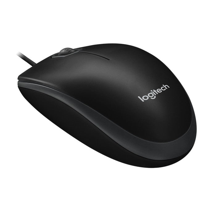 Logitech B100 Wired USB Optical Mouse | Ambidextrous Plug & Play Mouse for PC Laptop