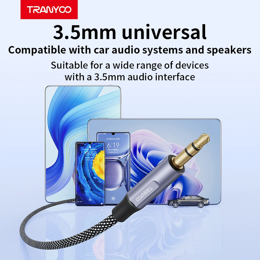 TRANYOO 3.5mm AUX Audio Cable Male to Male