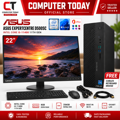 ASUS ExpertCenter D500SC Core i5-11400 11th Gen 8GB RAM 256GB SSD Full Set