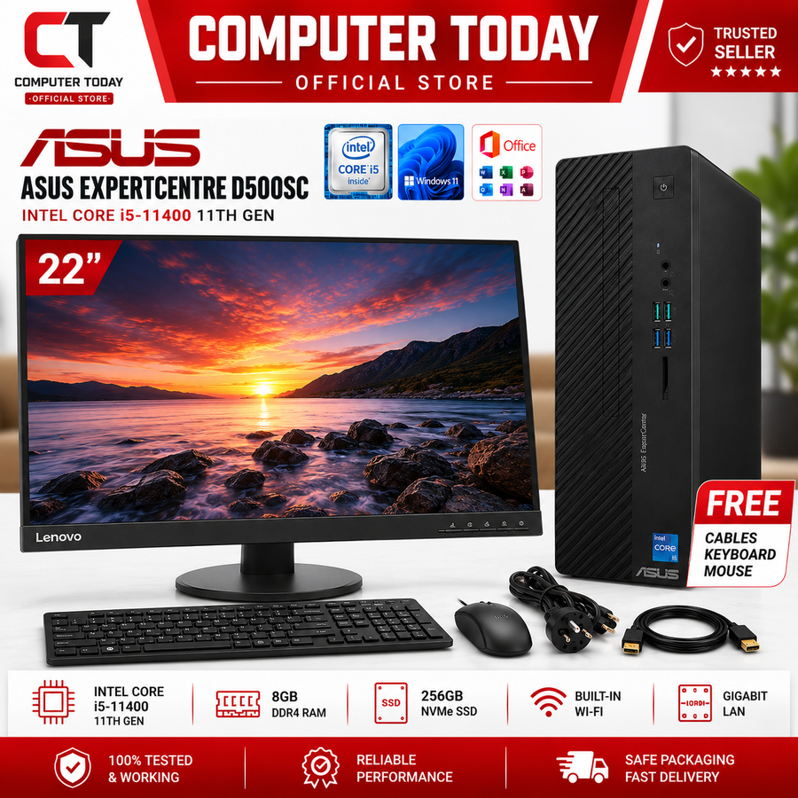ASUS ExpertCenter D500SC Core i5-11400 11th Gen 8GB RAM 256GB SSD Full Set