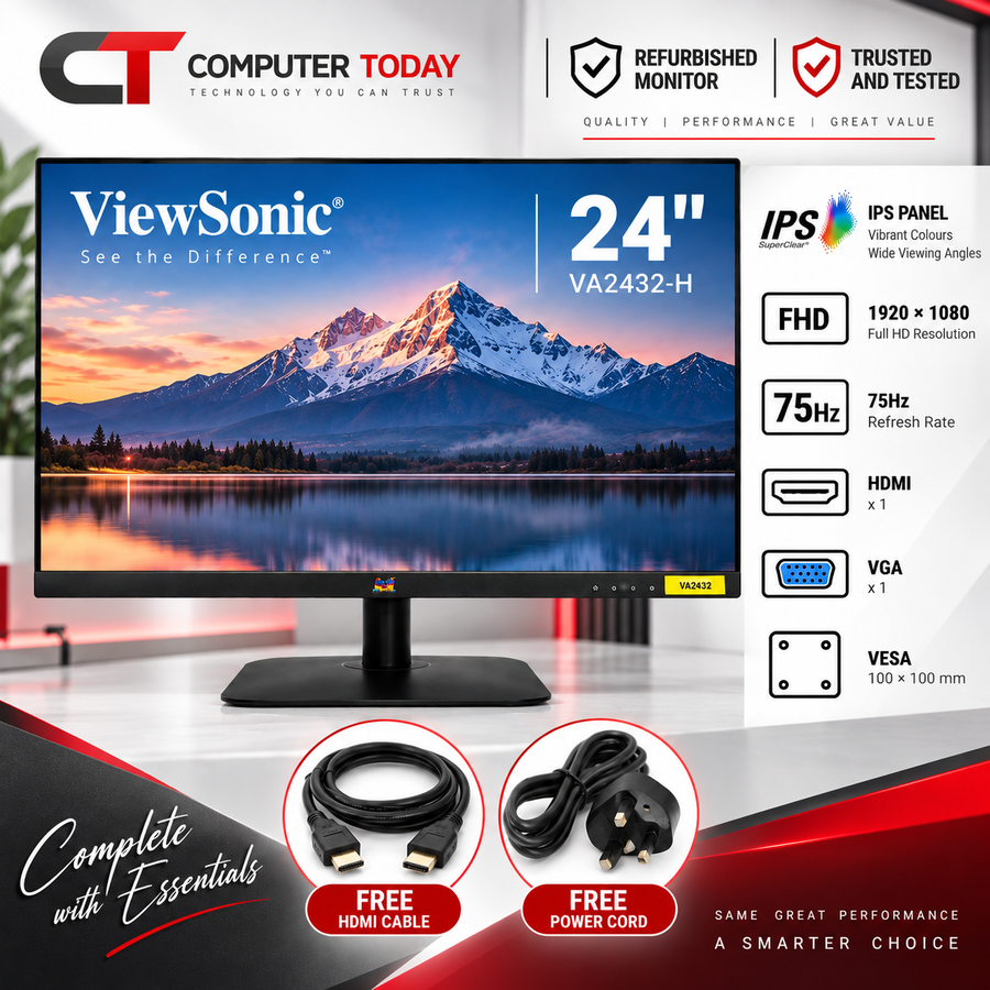ViewSonic VA2432-H 24" FHD IPS 75Hz Monitor-Just Like New