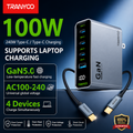 RCE-10002 100W GaN 5.0 Fast Charger 4-Port USB-C Laptop Charger PD Fast Charging for MacBook iPhone Samsung Tablet