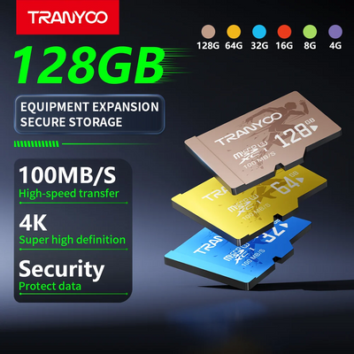 TRANYOO 128GB Micro SD Card High Speed 100MB/s Memory Card | 4K | TF Card for Phone Camera CCTV